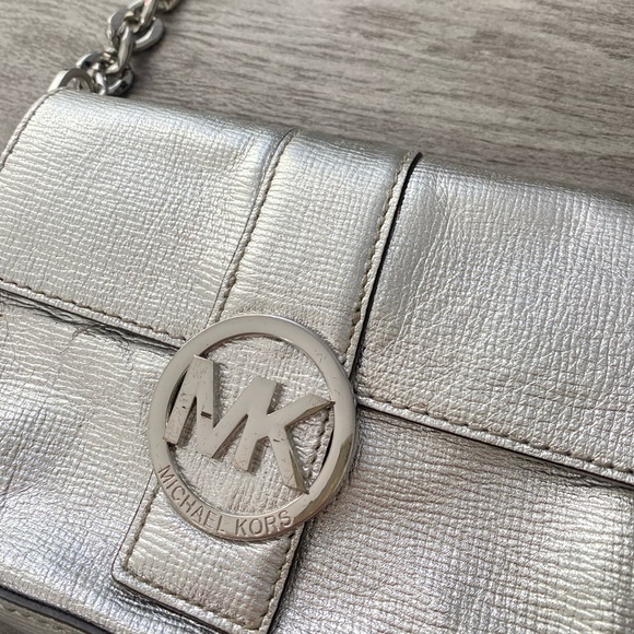Silver Michael Kors Crossbody Purse - Picture 2 of 4